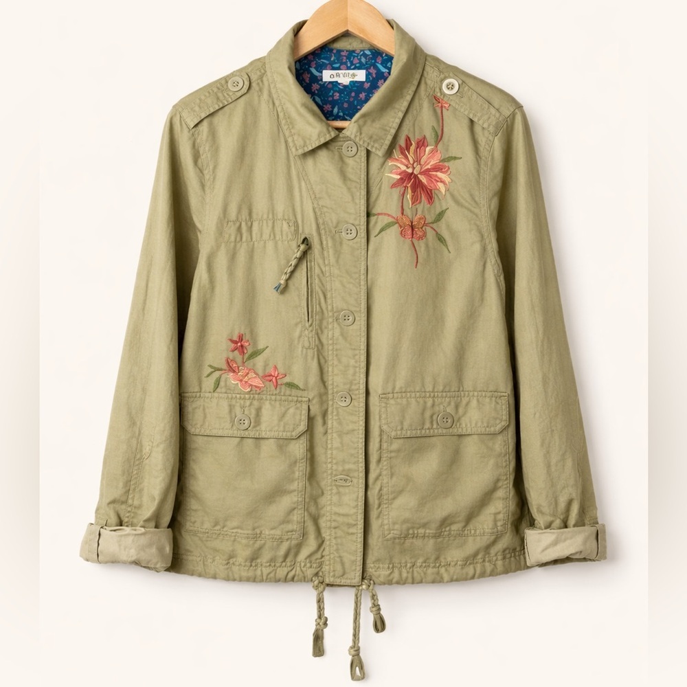 Canvas Utility Jacket Floral embroidered   Orvis Large